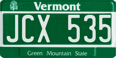 VT license plate JCX535