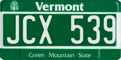 VT license plate JCX539