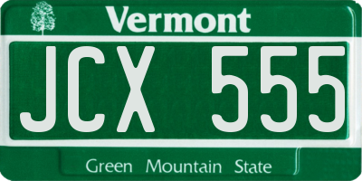 VT license plate JCX555