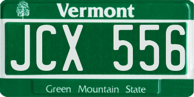 VT license plate JCX556