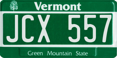 VT license plate JCX557