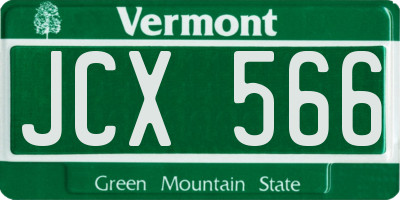 VT license plate JCX566