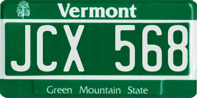 VT license plate JCX568