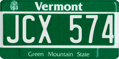 VT license plate JCX574