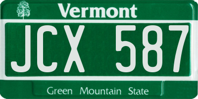 VT license plate JCX587