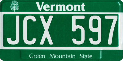 VT license plate JCX597