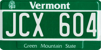 VT license plate JCX604