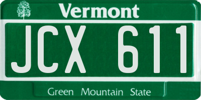 VT license plate JCX611