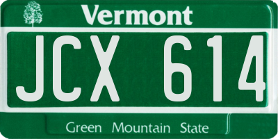 VT license plate JCX614