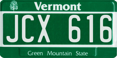 VT license plate JCX616