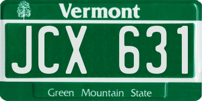VT license plate JCX631