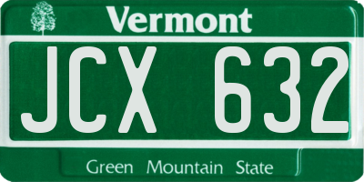 VT license plate JCX632