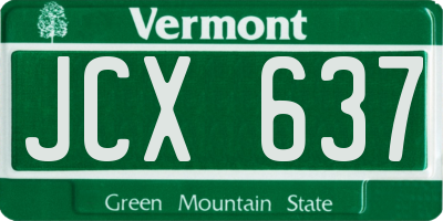 VT license plate JCX637