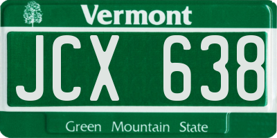 VT license plate JCX638