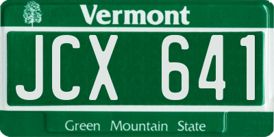 VT license plate JCX641