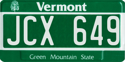 VT license plate JCX649
