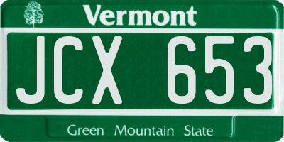 VT license plate JCX653