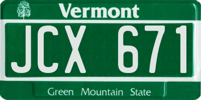 VT license plate JCX671