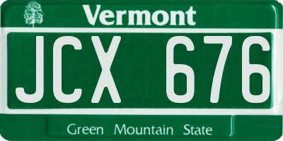 VT license plate JCX676