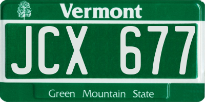 VT license plate JCX677