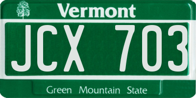 VT license plate JCX703