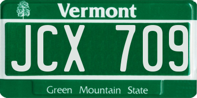 VT license plate JCX709