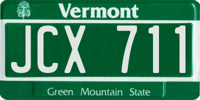 VT license plate JCX711