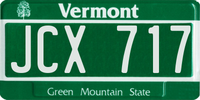 VT license plate JCX717