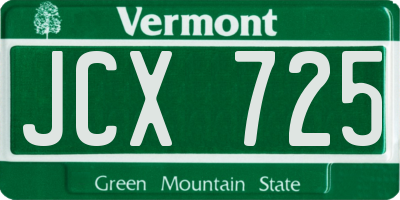 VT license plate JCX725
