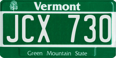 VT license plate JCX730