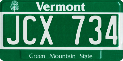 VT license plate JCX734
