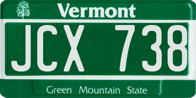 VT license plate JCX738