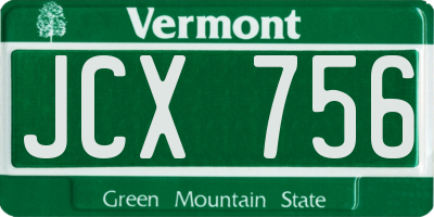 VT license plate JCX756