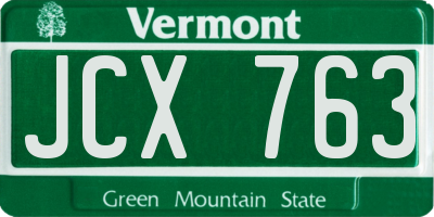 VT license plate JCX763