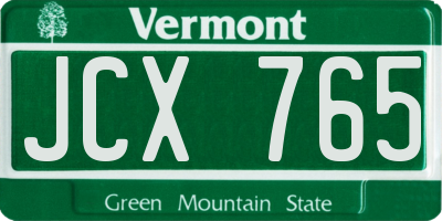 VT license plate JCX765