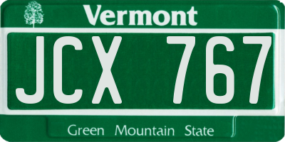 VT license plate JCX767