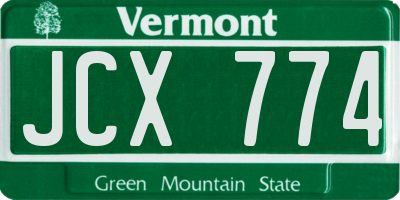 VT license plate JCX774