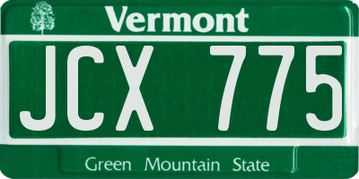 VT license plate JCX775