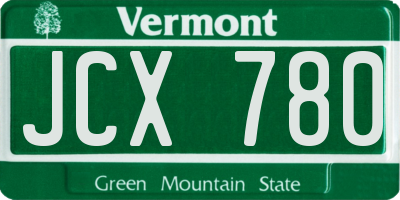 VT license plate JCX780