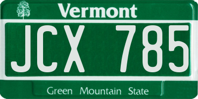 VT license plate JCX785