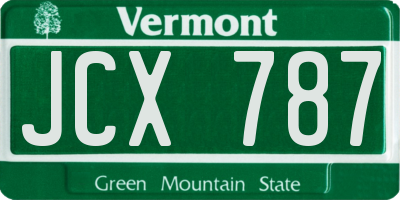 VT license plate JCX787