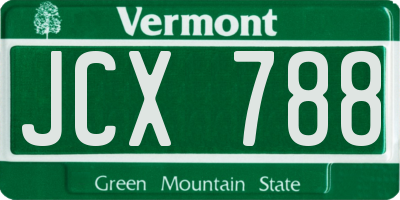 VT license plate JCX788