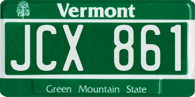 VT license plate JCX861