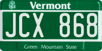 VT license plate JCX868