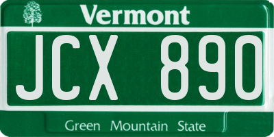 VT license plate JCX890