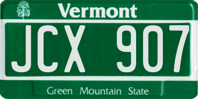 VT license plate JCX907