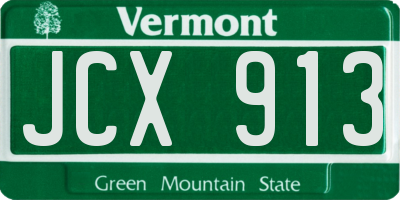 VT license plate JCX913