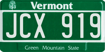 VT license plate JCX919