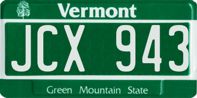 VT license plate JCX943