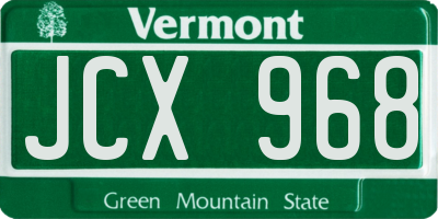 VT license plate JCX968
